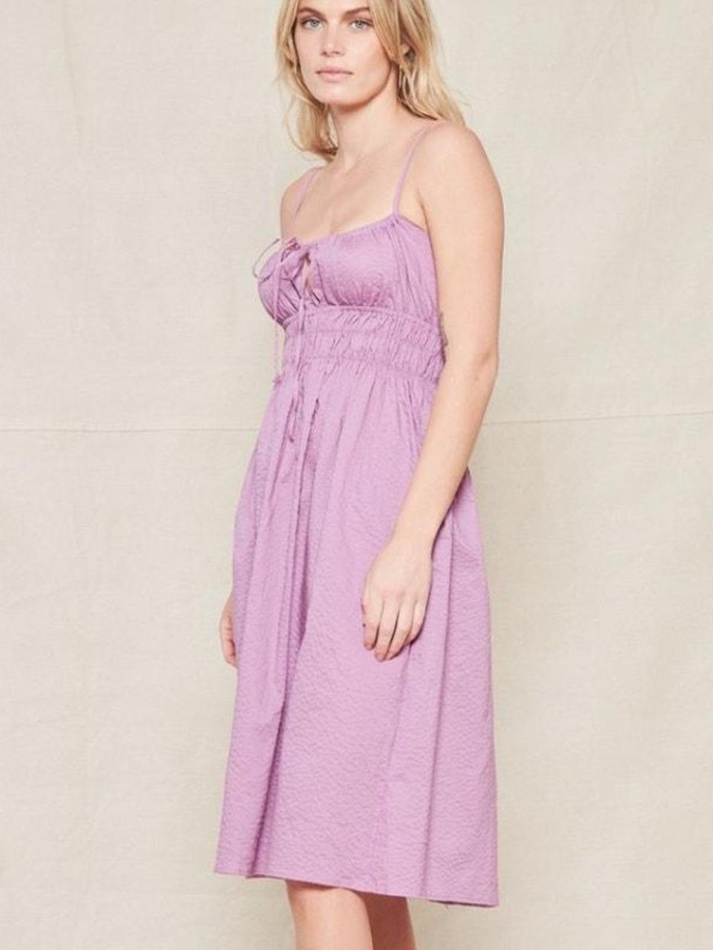 Ciao Lucia S Gabriela Dress Sundress Iris Lavender Seersucker Cotton New $295